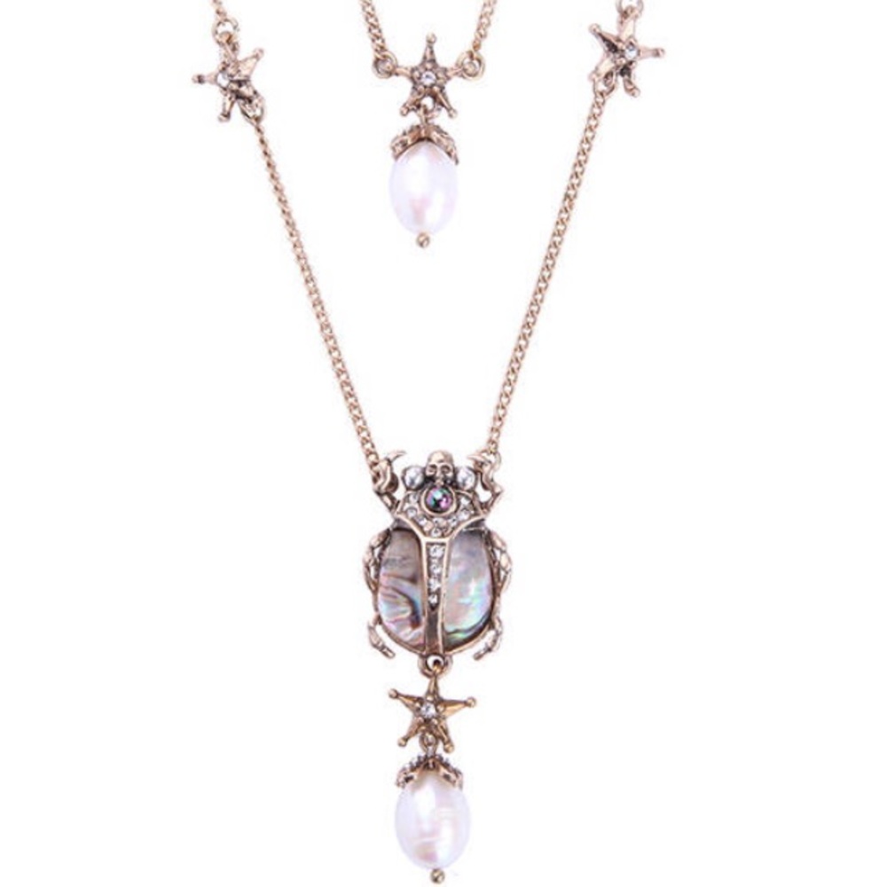 2 for35 Gothic Occult Scarab Beetle Skull Pearl